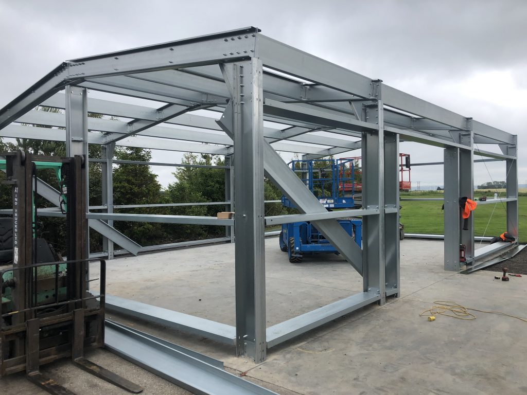 17m x 8m steel garden centre storage building in Newcastle upon Tyne